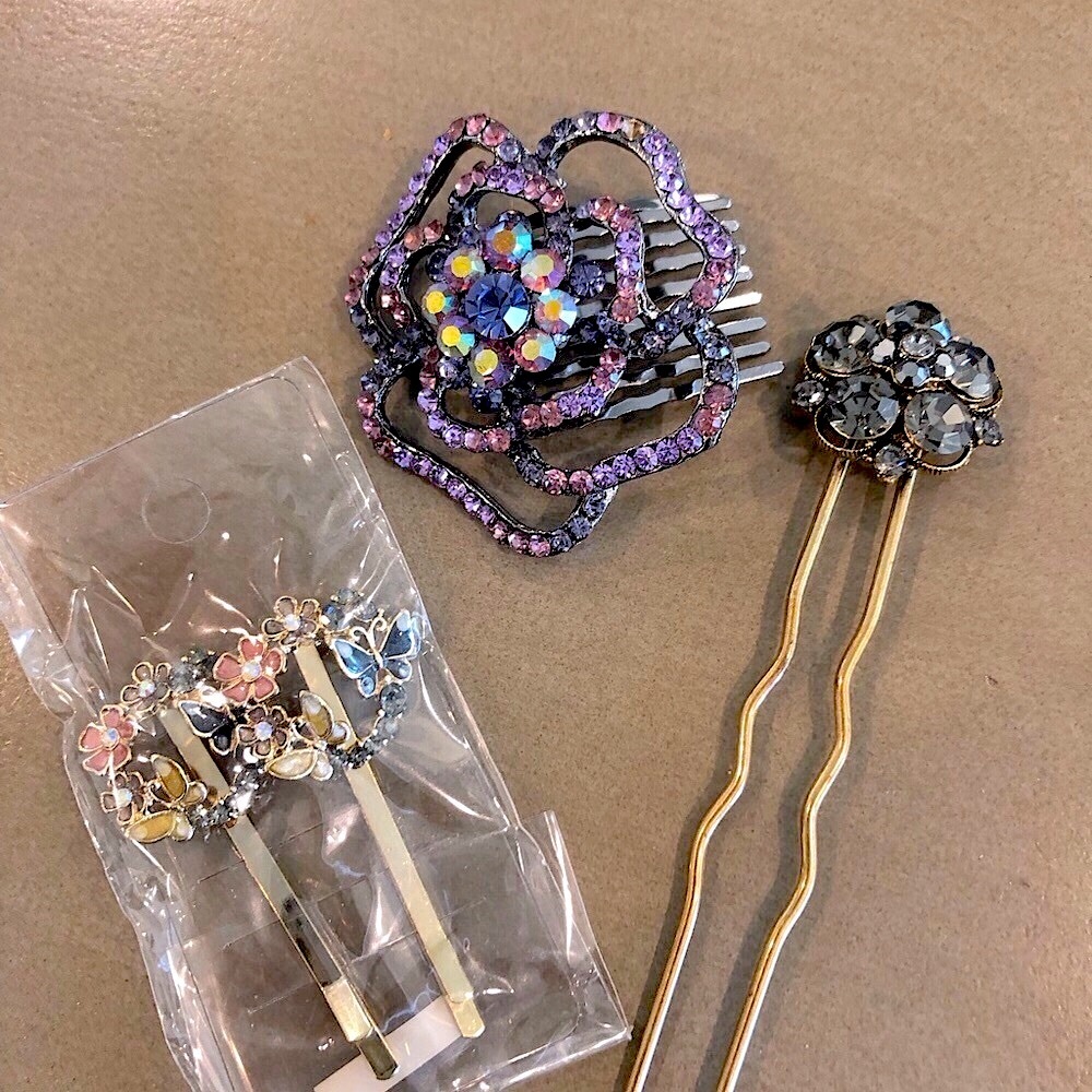 Elegant Purple and Gold Hair Accessories Sets